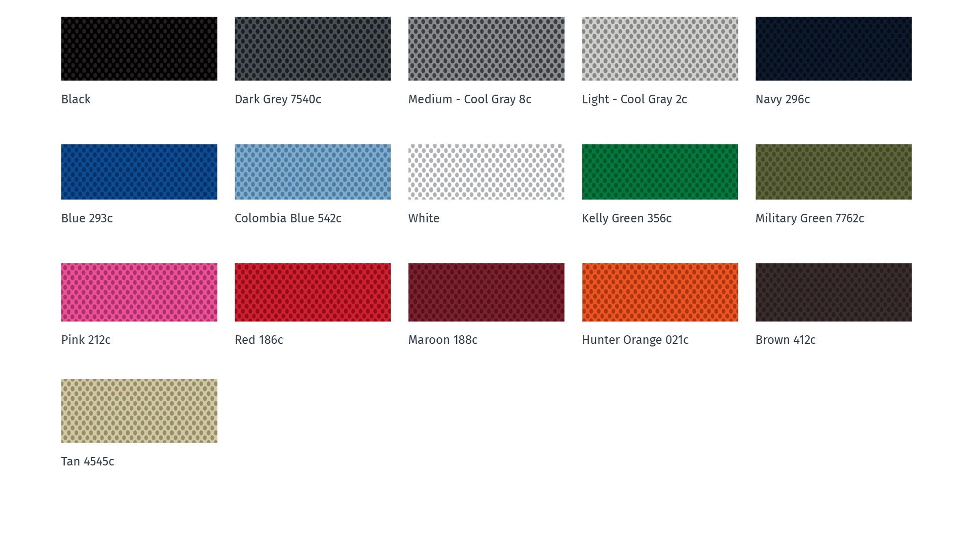 Mesh color swatches
